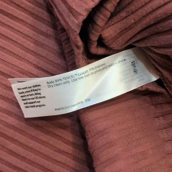 Eileen Fisher Ribbed Crew Neck Dress Terra Cotta size L - Picture 5 of 12